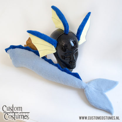 Dragon Clown in light blue with yellow stars, Ears and Horns and Tail, Custom Order - Image 6
