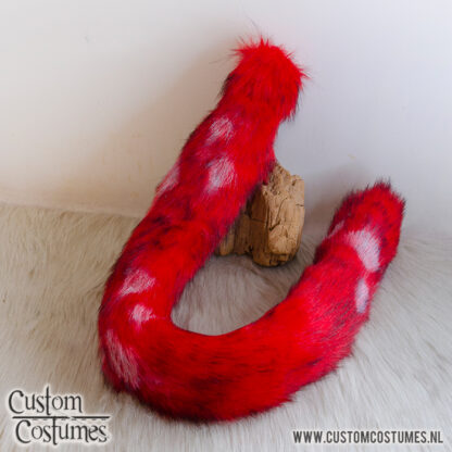 Cat in White and Red Spotted Ears and Tail, Custom Order - Image 3