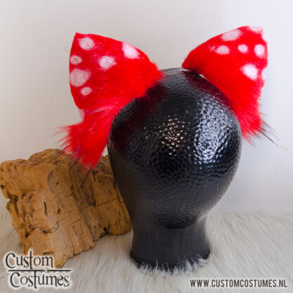 Cat in White and Red Spotted Ears and Tail, Custom Order - Image 5