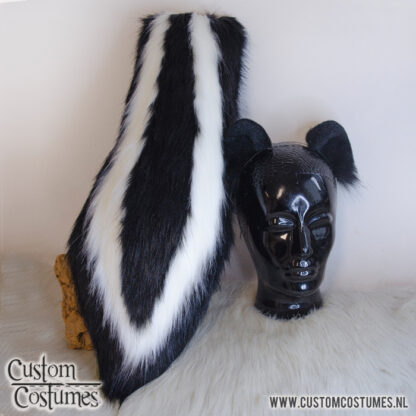 Skunk in Black and White Ears and Tail, Custom Order - Image 2