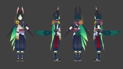 Fox in Dark Green and Dark Turquoise, Tignari from Genshin Impact Tail, Custom Order - Image 5