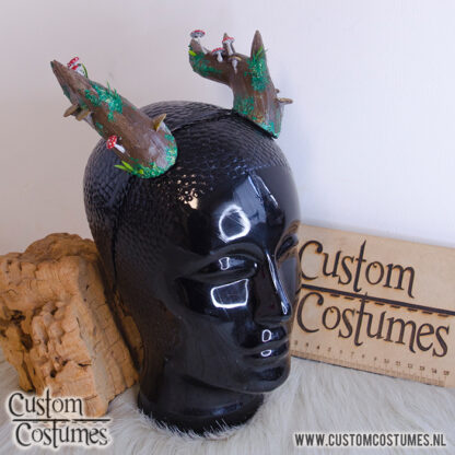 Antlers in Beige with Mushrooms, Moss and Leaves, Custom Order - Image 2