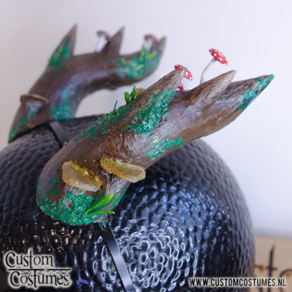 Antlers in Beige with Mushrooms, Moss and Leaves, Custom Order - Image 3