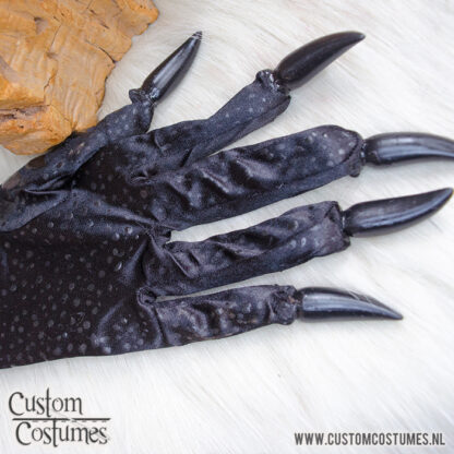 Bird Gloves Black with Black Nails, Custom Order - Image 5