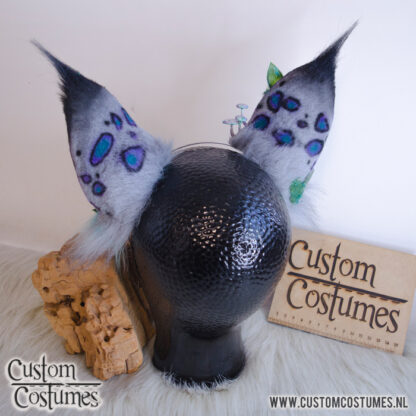 Critter in Turquoise and Purple, with mushrooms and bark Surprise Ears, Custom Order - Image 3