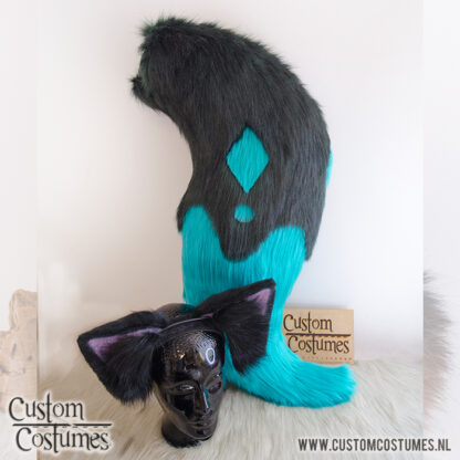 Cat in Black and Pink Ears, Custom Order - Image 3