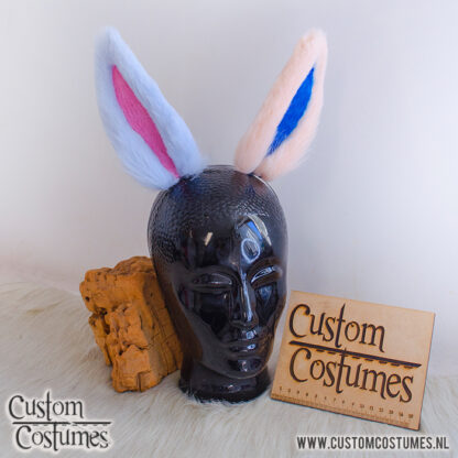 Pokémon, Sylveon in salmon pink and cornflower blue Ears and Tail, Custom Order - Image 3