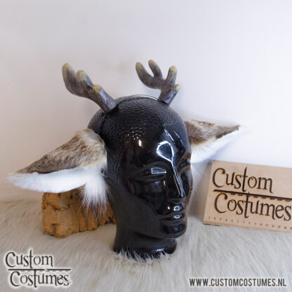 Faun in Beige and White Ears and Horns, Custom Order - Image 2