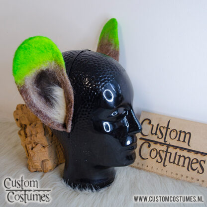 Donkey in Taupe and Neon Green Felted Sideways Ears and tail, Custom Order - Image 3