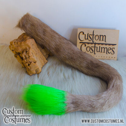 Donkey in Taupe and Neon Green Felted Sideways Ears and tail, Custom Order - Image 4