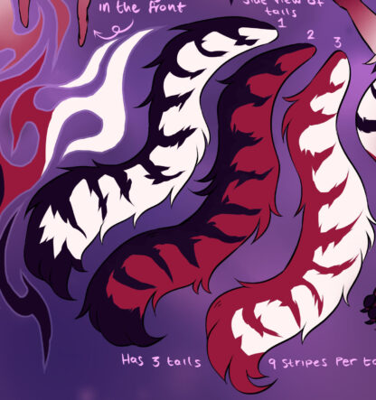 Fox in Dark Red and Dark Purple Ears and Horns and Tail, Custom Order - Image 3