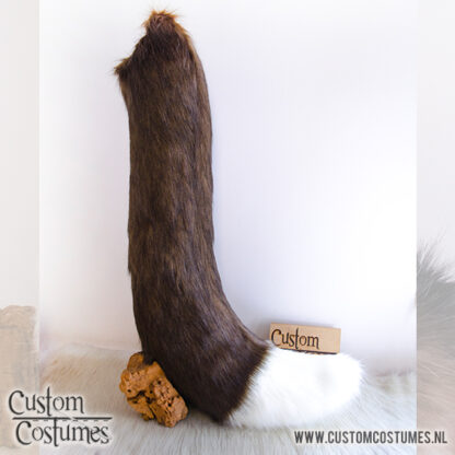 Fox in Dark Brown, white and taupe Ears and Tail, Custom Order - Image 4