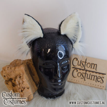 Raccoon in Dark Grey, Black and Beige Ears and Tail, Custom Order - Image 4