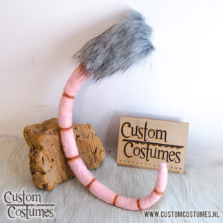 Rat in Pink, Grey and Brown Tail